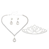 Maxbell Fashion Wedding Bridal Party Crystal Crown Tiara Headband Necklace Earrings Women’s Jewelry Set