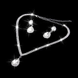 Maxbell Fashion Wedding Bridal Party Crystal Crown Tiara Headband Necklace Earrings Women’s Jewelry Set