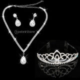 Maxbell Fashion Wedding Bridal Party Crystal Crown Tiara Headband Necklace Earrings Women’s Jewelry Set