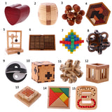 Maxbell Wooden Intelligence Toy Kong Ming Lock Red Heart Puzzle 3D Brain Teaser Puzzle for Kids Children