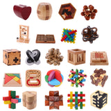 Maxbell Wooden Intelligence Toy Kong Ming Lock Red Heart Puzzle 3D Brain Teaser Puzzle for Kids Children