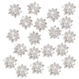 Maxbell 20 Pieces Crystal Diamante Sunflower  Buttons Flatback Decor DIY 30mm Silver