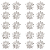 Maxbell 20 Pieces Crystal Diamante Sunflower  Buttons Flatback Decor DIY 30mm Silver