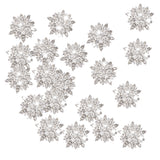 Maxbell 20 Pieces Crystal Diamante Sunflower  Buttons Flatback Decor DIY 30mm Silver