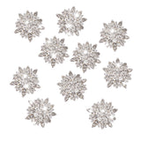 Maxbell 20 Pieces Crystal Diamante Sunflower  Buttons Flatback Decor DIY 30mm Silver