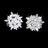 Maxbell 20 Pieces Crystal Diamante Sunflower  Buttons Flatback Decor DIY 30mm Silver