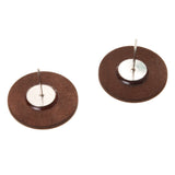 Maxbell 2 Pairs Brown Tribal Wood Earrings Hollow Circle And Round Wooden Earrings