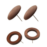 Maxbell 2 Pairs Brown Tribal Wood Earrings Hollow Circle And Round Wooden Earrings