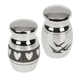 Maxbell 2pcs Love Heart Pigeon Keepsake Cremation Ashes Urn Funeral Container Mini