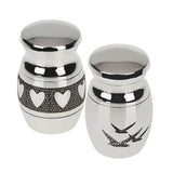 Maxbell 2pcs Love Heart Pigeon Keepsake Cremation Ashes Urn Funeral Container Mini