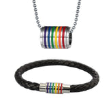 Maxbell Rainbow Pride LGBT Gay Necklace Bracelet Transgender Transexual Jewelry