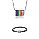 Maxbell Rainbow Pride LGBT Gay Necklace Bracelet Transgender Transexual Jewelry