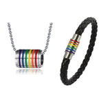 Maxbell Rainbow Pride LGBT Gay Necklace Bracelet Transgender Transexual Jewelry