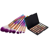 Maxbell 40 Colors Matt Shimmer Eye Shadow Palette Makeup Set + 7pcs Cosmetic Brush