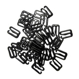 Maxbell 200 Pieces Bra Strap Adjuster Lingerie Slider Buckle Hooks Bikini Fastener -Black 15mm