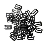 Maxbell 200 Pieces Bra Strap Adjuster Lingerie Slider Buckle Hooks Bikini Fastener -Black 15mm