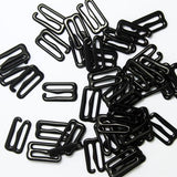 Maxbell 200 Pieces Bra Strap Adjuster Lingerie Slider Buckle Hooks Bikini Fastener -Black 15mm