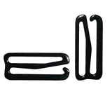 Maxbell 200 Pieces Bra Strap Adjuster Lingerie Slider Buckle Hooks Bikini Fastener -Black 15mm