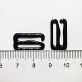 Maxbell 200 Pieces Bra Strap Adjuster Lingerie Slider Buckle Hooks Bikini Fastener -Black 15mm