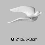 Maxbell 5Pcs Creative Resin Seagull Shaped Bedroom TV Background Wall Decorations White
