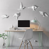 Maxbell 5Pcs Creative Resin Seagull Shaped Bedroom TV Background Wall Decorations White