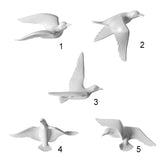 Maxbell 5Pcs Creative Resin Seagull Shaped Bedroom TV Background Wall Decorations White