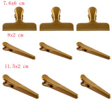 Maxbell 9x Chip Bag Clips, Large Golden Stainless Steel Air Tight Bag Clip Perfect for Kitchen &Office