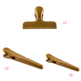 Maxbell 9x Chip Bag Clips, Large Golden Stainless Steel Air Tight Bag Clip Perfect for Kitchen &Office