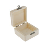 Maxbell 2PCS Unfinished Unpainted Wooden Jewelry Box DIY Storage Chest Treasure Case