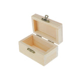 Maxbell 2PCS Unfinished Unpainted Wooden Jewelry Box DIY Storage Chest Treasure Case