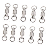 Maxbell 60pcs Ball Bearing Swivels Fishing Swivels Solid Rings Fishing Tackle 4# 5# Abrasion Resistant Anti-corrosion