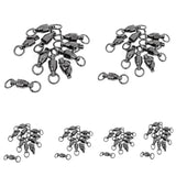 Maxbell 60pcs Ball Bearing Swivels Fishing Swivels Solid Rings Fishing Tackle 4# 5# Abrasion Resistant Anti-corrosion