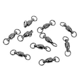 Maxbell 60pcs Ball Bearing Swivels Fishing Swivels Solid Rings Fishing Tackle 4# 5# Abrasion Resistant Anti-corrosion