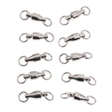 Maxbell 60pcs Ball Bearing Swivels Fishing Swivels Solid Rings Fishing Tackle 4# 5# Abrasion Resistant Anti-corrosion