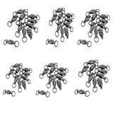 Maxbell 60pcs Ball Bearing Swivels Fishing Swivels Solid Rings Fishing Tackle 4# 5# Abrasion Resistant Anti-corrosion