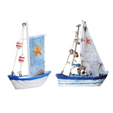 Maxbell 2Pieces Mediterranean Nautical Tropical Fishing Net Sailing Home Ornament