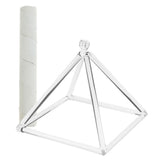 Maxbell Quartz Crystal Singing Pyramid C Note Root Chakra for Relaxation Prayer 6inch+Suede Mallet High quality