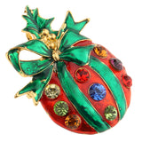 Maxbell Crystal Christmas Gorgeous Fruit Shaped Brooch Pin & Jewelry Pendant 2Pcs