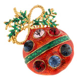 Maxbell Crystal Christmas Gorgeous Fruit Shaped Brooch Pin & Jewelry Pendant 2Pcs