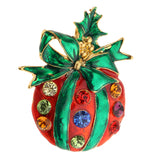 Maxbell Crystal Christmas Gorgeous Fruit Shaped Brooch Pin & Jewelry Pendant 2Pcs