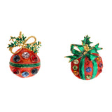 Maxbell Crystal Christmas Gorgeous Fruit Shaped Brooch Pin & Jewelry Pendant 2Pcs