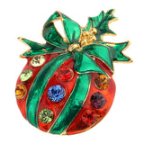 Maxbell Crystal Christmas Gorgeous Fruit Shaped Brooch Pin & Jewelry Pendant 2Pcs