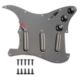 Maxbell 3 Ply Loaded Prewired Pickguard Single Coil Humbucker Pickups for Fender ST Guitar Replacement Black