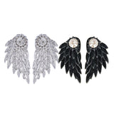 Maxbell 2 Pairs Punk Women's Cool Jewelry Angel Wings Rhinestone Drop Earrings Stud