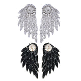 Maxbell 2 Pairs Punk Women's Cool Jewelry Angel Wings Rhinestone Drop Earrings Stud