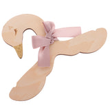 Maxbell 10 Pieces Sweet Swan Pink Bow Baby Kids Room Wooden Coat Clothes Hook Hanger