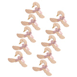 Maxbell 10 Pieces Sweet Swan Pink Bow Baby Kids Room Wooden Coat Clothes Hook Hanger