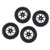 Maxbell RC 1:10 Racing Car Tires Black Wheel Rim for HSP HPI Rock Crawler Parts Pack of 4