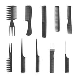 Maxbell 10 Pieces Salon Hair Cutting Hairdressing Barber Combs Brush Set+12 Clips