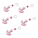 Maxbell 5x Boating Sea Fishing Water Floating Keychain Key Ring- Anchor Shape White